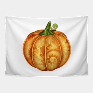 Colored Decorative Pumpkin with Beautiful Pattern Tapestry