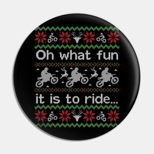 Ugly Christmas Sweater Fun to Ride a Dirtbike Motocross Pin