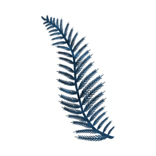 Navy Blue Fern Leaf T-Shirt