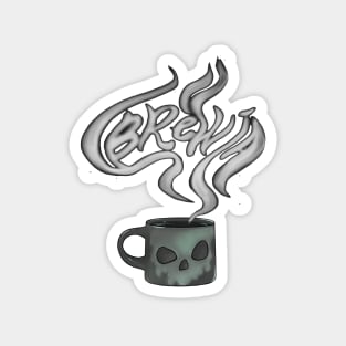 Funny Bruja Coffee Halloween Skull Mug Magnet