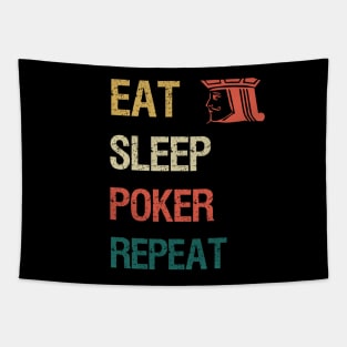 Eat sleep poker repeat Tapestry