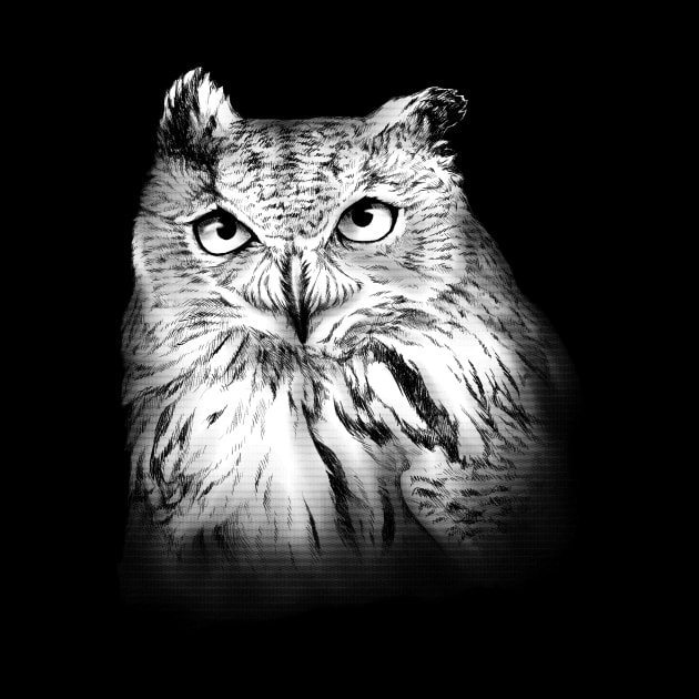 Eagle Owl Animal Portrait by MMMSDesigns