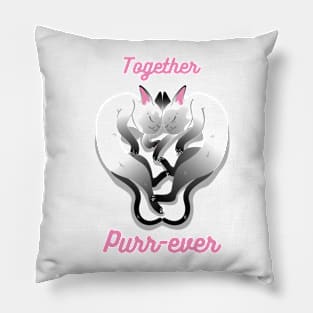 Together Purrever - Two Cats in love - Valentines Cats Pillow