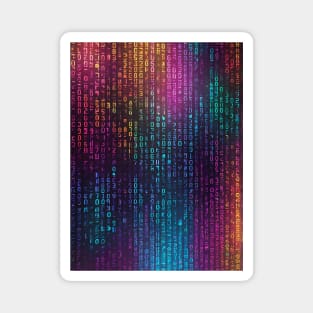 vibrant color binary code Magnet