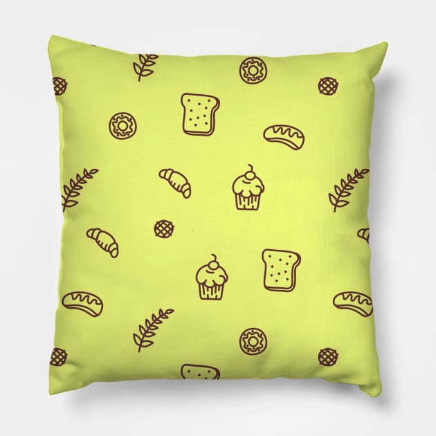 Bread Pattern Pillow by VEKTORKITA