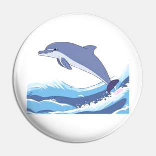 Animal Blue Dolphin Pin