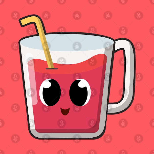 kawaii Cute apple fruit juice drink by ARTBYHM