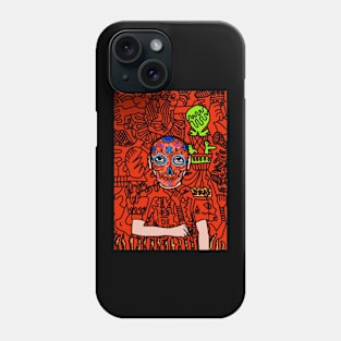 Mysterious Glyphs" - Unique MaleMask NFT with MexicanEye Color and Artistic Charm Phone Case