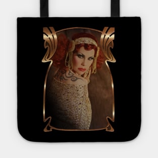 Vintage Art Roaring Twenties Burlesque photo of Xarah in art nouveau frame Tote