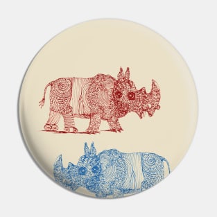 Two Rhinos with a handicap Pin