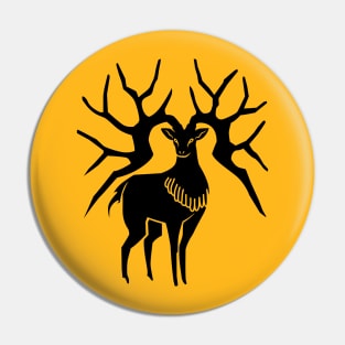 Golden Deer (Black & White) Pin