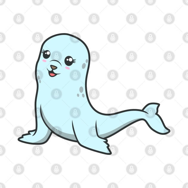 Kawaii grey seal by Modern Medieval Design