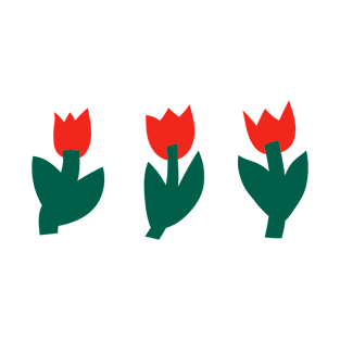 Three Red Tulips T-Shirt