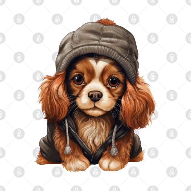 Winter Cavalier King Charles Spaniel Dog by Chromatic Fusion Studio