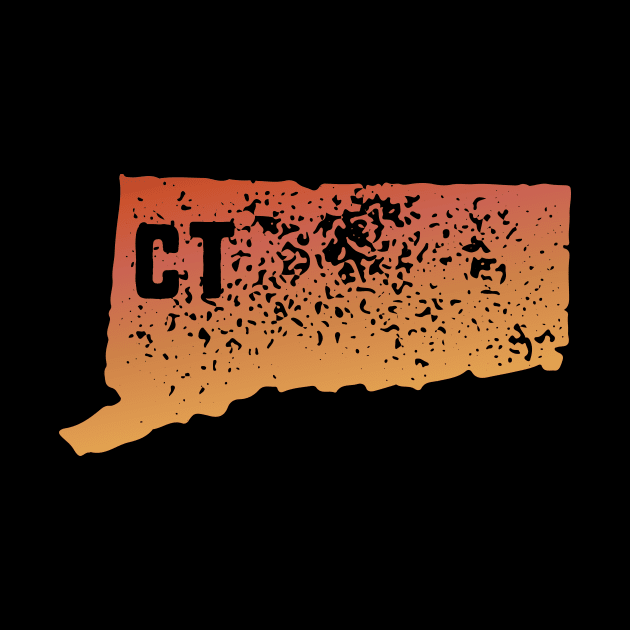 US state pride: Stamp map of Connecticut (CT letters cut out) by AtlasMirabilis