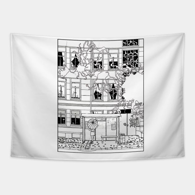 COLORING FOR ADULTS: Hovedstad/Capital (A4) Tapestry by LiktoricArt