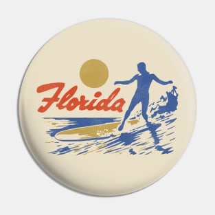 Vintage Florida Surfing Travel Souvenir Pin