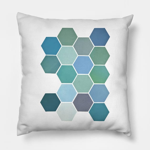 Shades of Blue Pillow by Cassia