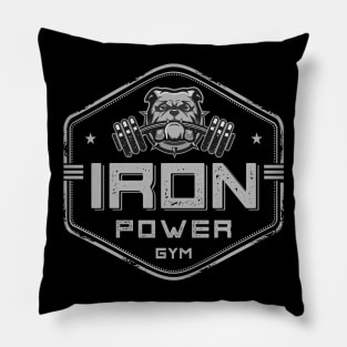 Iron Bulldog Gym gray Pillow