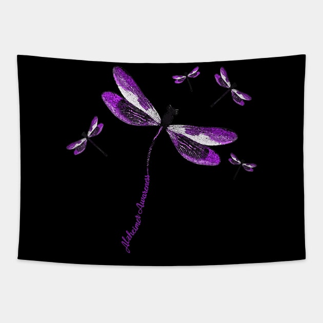 Dragonfly ALZHEIMER AWARENESS Gift Tapestry by thuylinh8