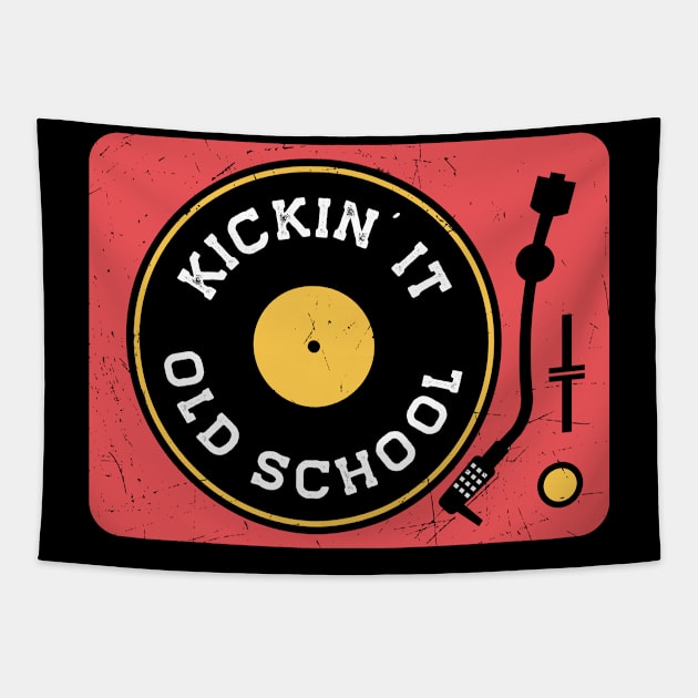 Vintage Kickin' It Old School Turntable // Vinyl Record Collector // Vinyl Junkie Music Lover Tapestry by SLAG_Creative