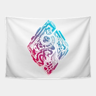 Dual Color Abstract Rhombus Tapestry