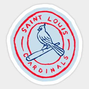 Vintage St Louis City Skyline Baseball At Gameday - St Louis Cardinals -  Sticker