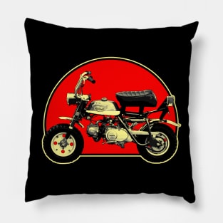 1969 Honda Z50A Monkey Bike Retro Red Circle Motorcycle Pillow