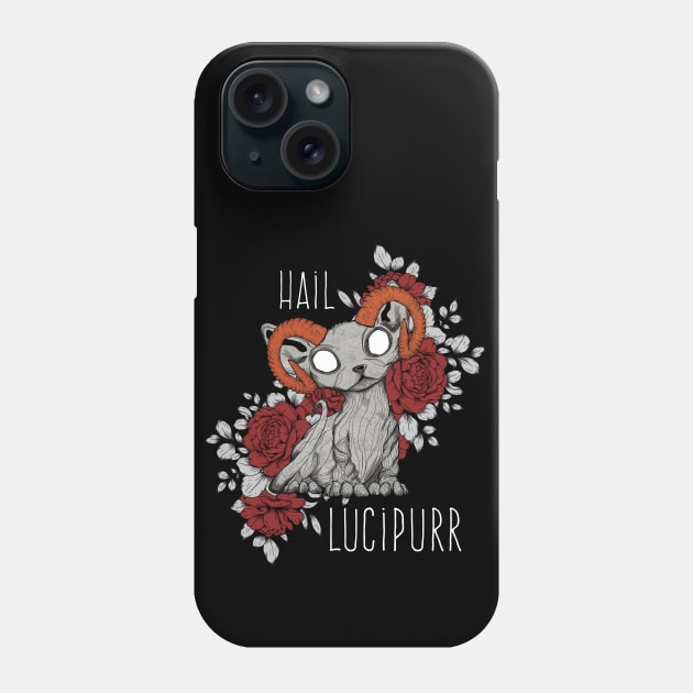 Hail Lucipurr kitten demon Phone Case by Jess Adams
