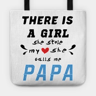 Papa Gifts Shirts from Granddaughter, She Stole My Heart Tote