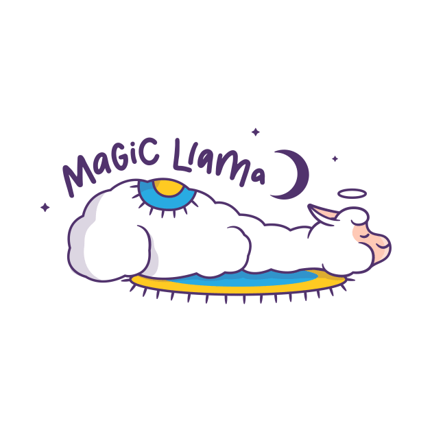 Cute Llama Sleeping Magic Llama by mchda