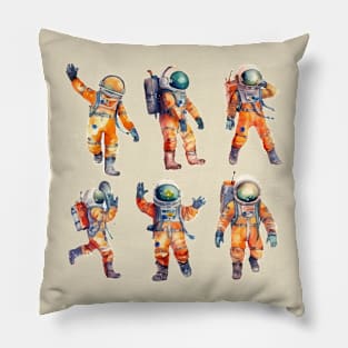 Astronaut Watercolor Funny People Pillow
