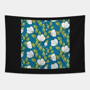 Summer Pattern with Vintage Floral Motifs Tapestry