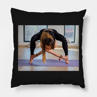 Woman in various yoga postures Pillow