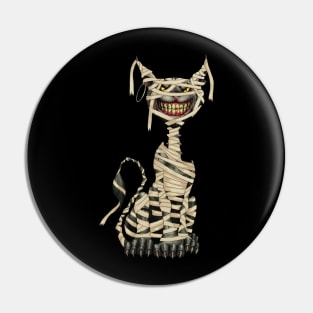 Black Cat Mummy Halloween Pin