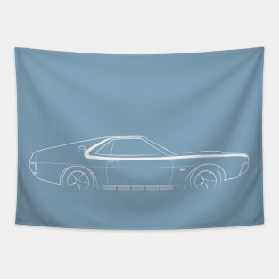 1970 AMC AMX - profile stencil, white Tapestry