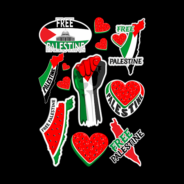 Palestine Symbols Pattern by BluedarkArt