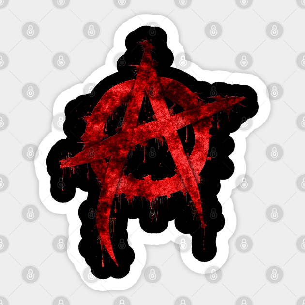 Red Graffiti Anarchy Symbol - Anarchy - Sticker