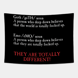 Goth, emo, what's the difference? Tapestry