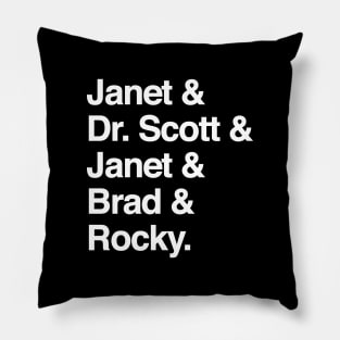 The Rocky Horror - Janet & Dr. Scott & Janet & Brad & Rocky Pillow