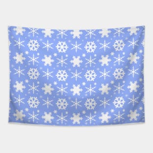 Snowflakes Blue Tapestry