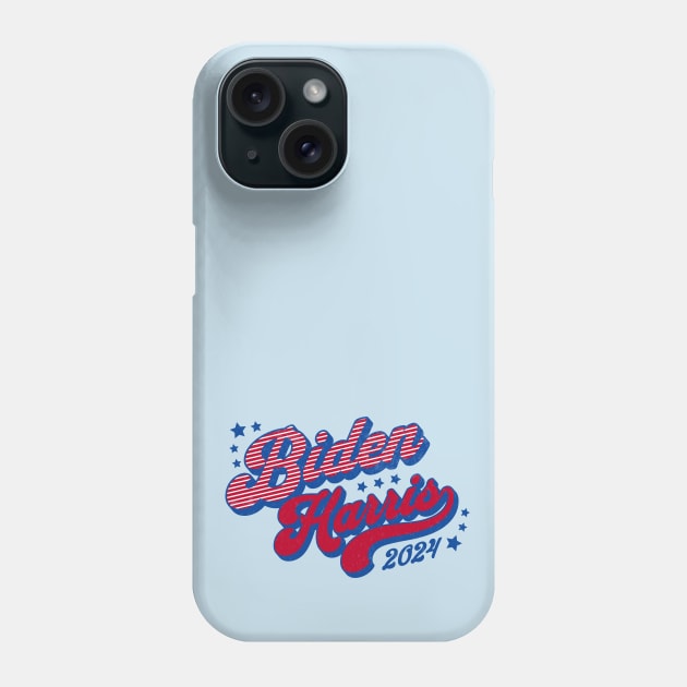 Biden Harris 2024 Groovy Retro Election 2024 Red White Blue Phone Case by PUFFYP