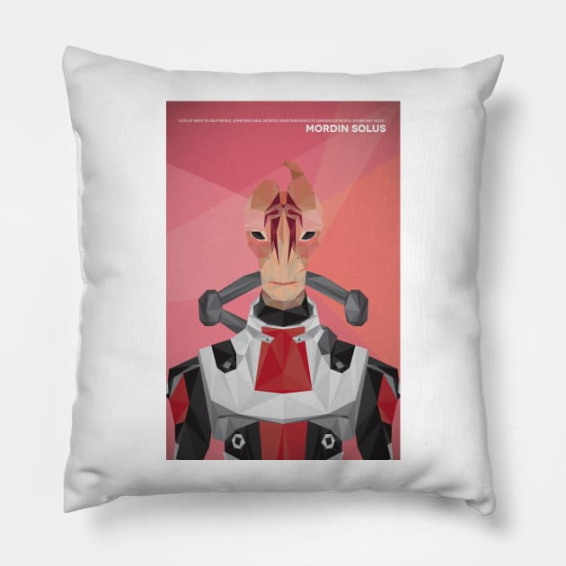 Geometric Mordin Solus Pillow by sparkmark