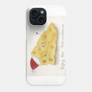 Festivi-cheese punny Christmas painting Phone Case