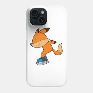 Fox at Ice skating with Ice skates Phone Case