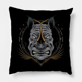 rhinoceros illustration Pillow