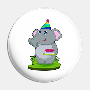 Elephant Party hat Cake Pin