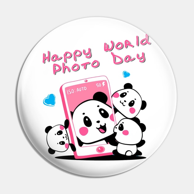 World Photo Day, Funny panda-bear Pin by CenterForward