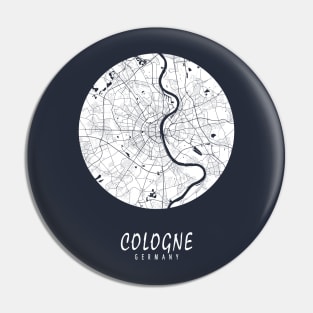 Cologne, Germany City Map - Full Moon Pin