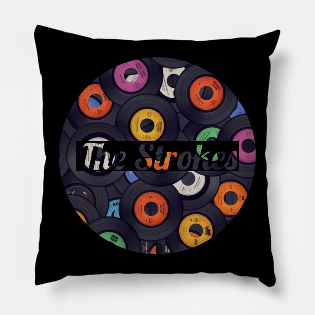 The Strokes / Vinyl Records Style Pillow by Mieren Artwork 